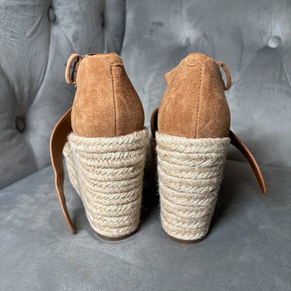 Marc Fisher LTD Suede Espadrille‎ Wedge Sandals Tan – Women’s 8.5 - Picture 3 of 6